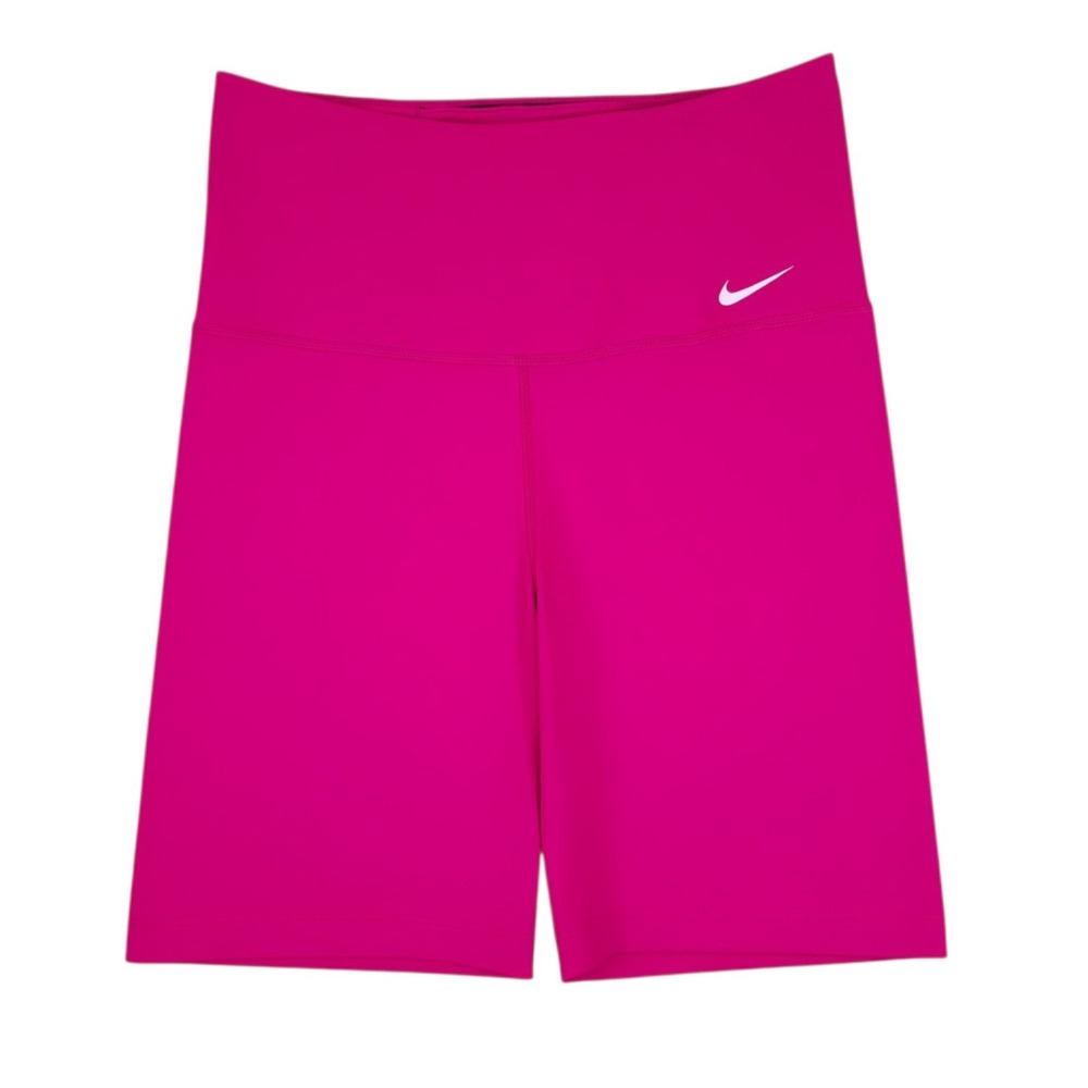 Nike Dri Fit One Biker Shorts Womens Small Pink High Waisted Athletic 7" Gym